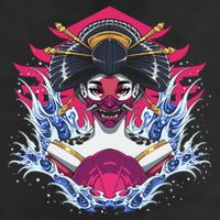 Geishia Ninja Mask Japanese Art Garment-Dyed Heavyweight T-Shirt