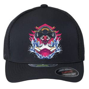 Geishia Ninja Mask Japanese Art Flexfit Unipanel Trucker Cap