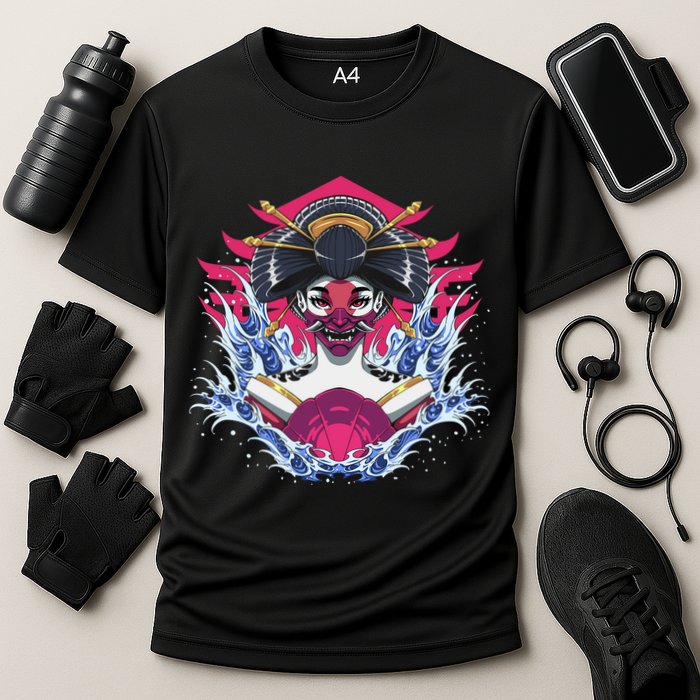 Geishia Ninja Mask Japanese Art Performance Shirt