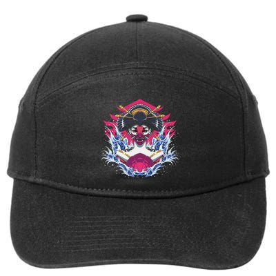 Geishia Ninja Mask Japanese Art 7-Panel Snapback Hat