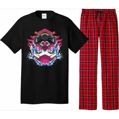 Geishia Ninja Mask Japanese Art Pajama Set