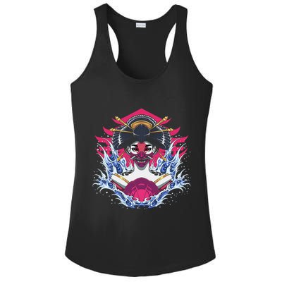 Geishia Ninja Mask Japanese Art Ladies PosiCharge Competitor Racerback Tank