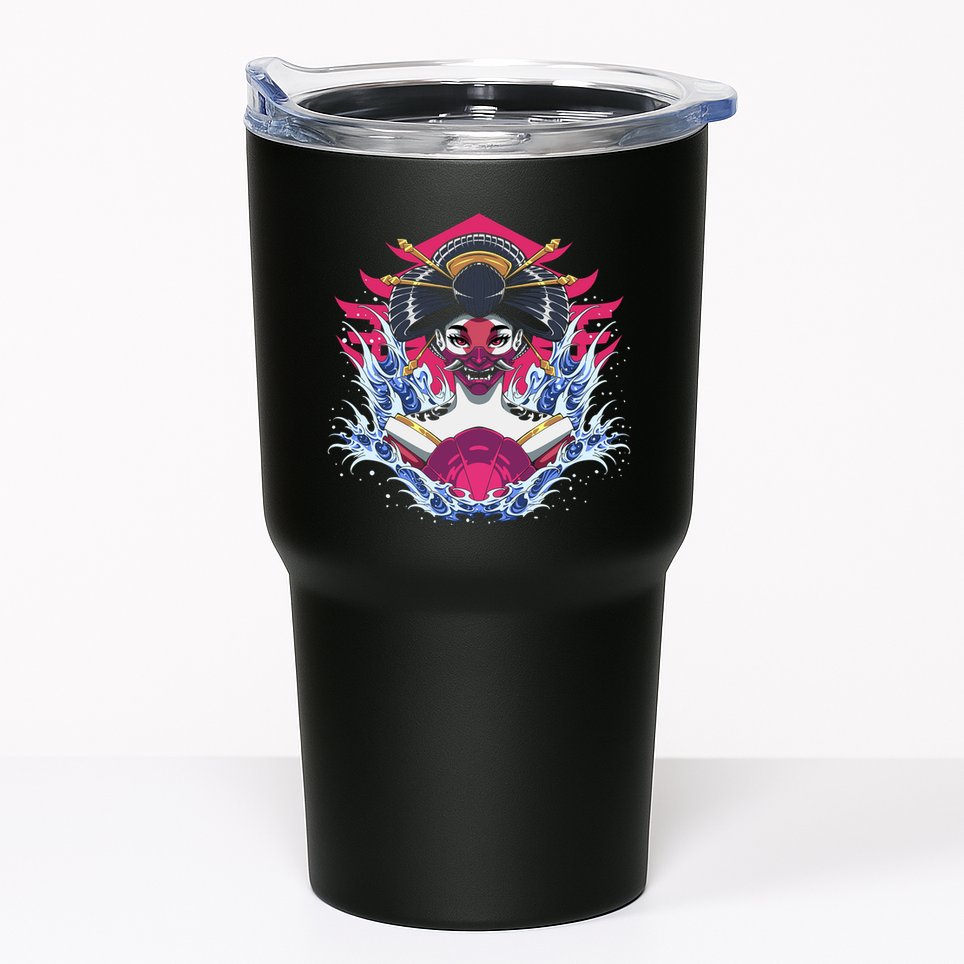Geishia Ninja Mask Japanese Art Tumbler