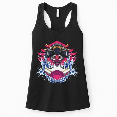 Geishia Ninja Mask Japanese Art Womens Tank Top