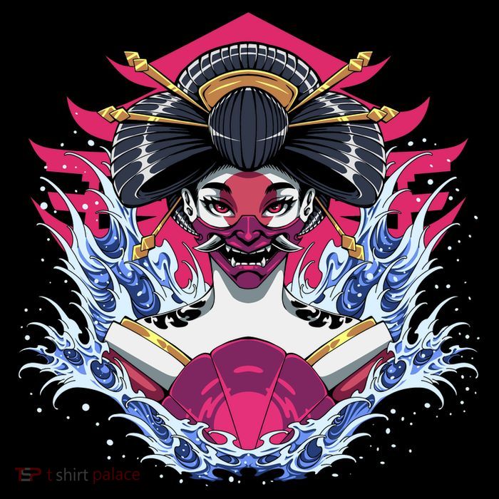 Geishia Ninja Mask Japanese Art Baby Bodysuit