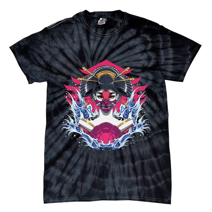 Geishia Ninja Mask Japanese Art Tie-Dye T-Shirt