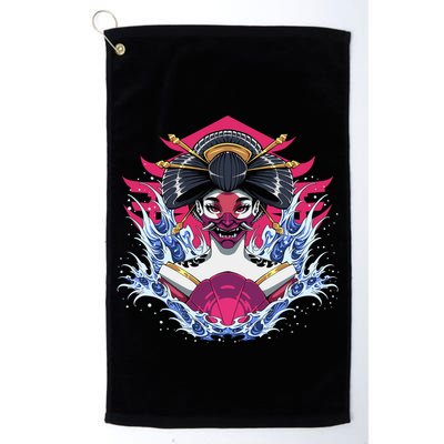Geishia Ninja Mask Japanese Art Golf Towel