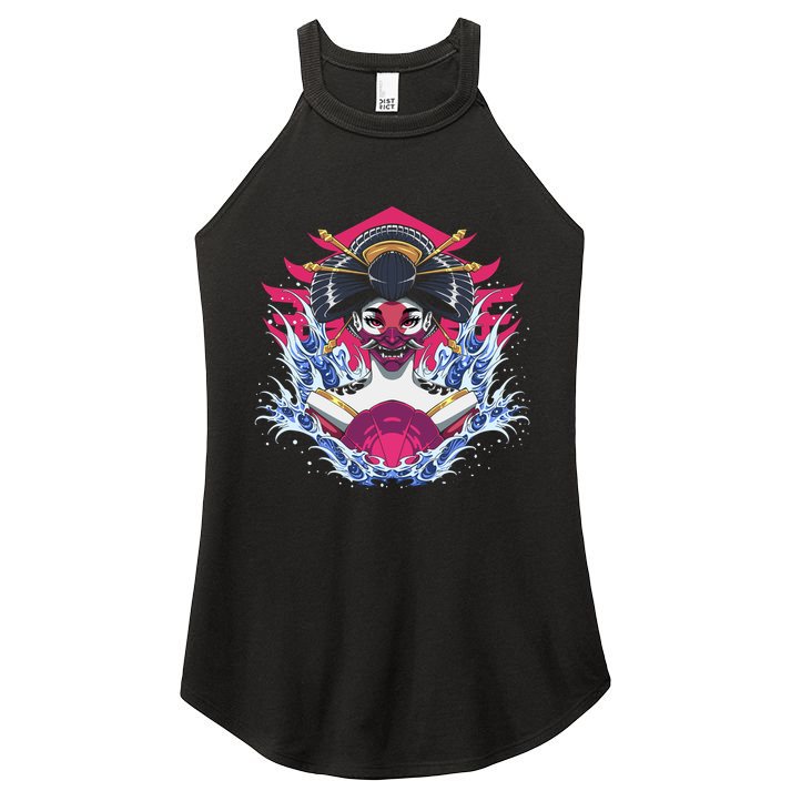 Geishia Ninja Mask Japanese Art Women's Perfect Tri Rocker Tank