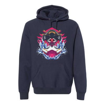 Geishia Ninja Mask Japanese Art Premium Hoodie