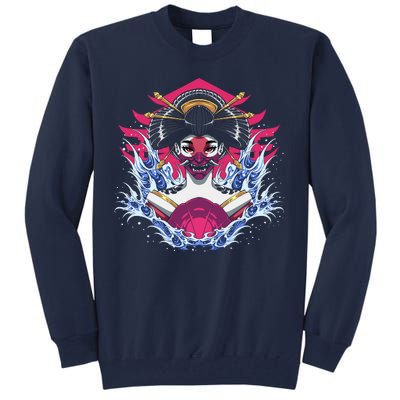 Geishia Ninja Mask Japanese Art Tall Sweatshirt