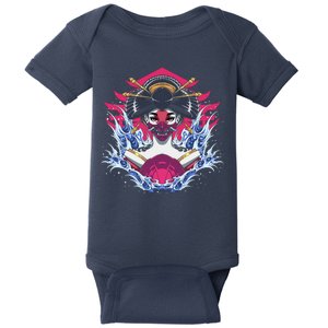 Geishia Ninja Mask Japanese Art Baby Bodysuit