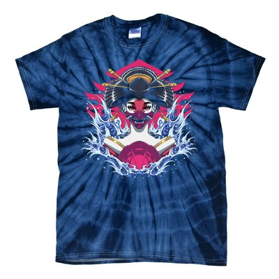 Geishia Ninja Mask Japanese Art Tie-Dye T-Shirt