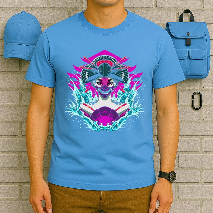 Geishia Ninja Mask Japanese Art T-Shirt