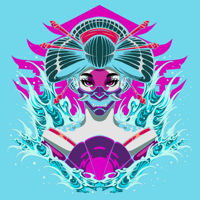 Geishia Ninja Mask Japanese Art T-Shirt