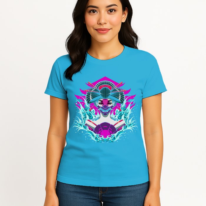 Geishia Ninja Mask Japanese Art Womens T-Shirt