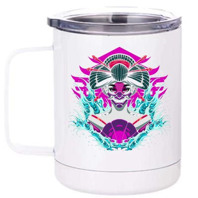 Geishia Ninja Mask Japanese Art 12 oz Stainless Steel Tumbler Cup