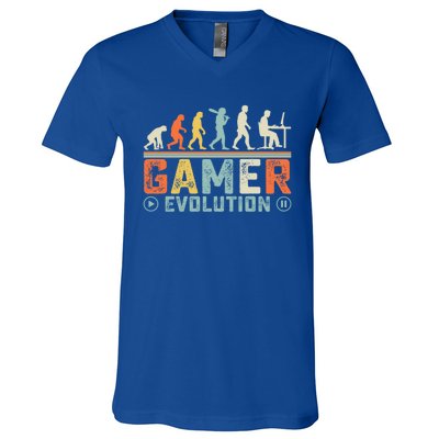 Gamer Evolution Legendary Gear Retro Gaming Session Vibes Cute Gift V-Neck T-Shirt