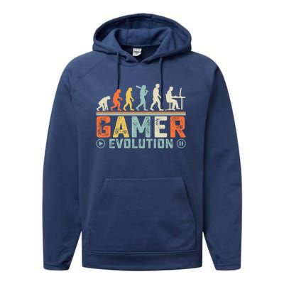 Gamer Evolution Legendary Gear Retro Gaming Session Vibes Cute Gift Performance Fleece Hoodie