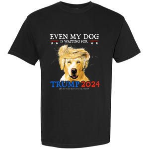 Groovy Even My Dog Is Waiting For Trump 2024 Funny Dog  Garment-Dyed Heavyweight T-Shirt