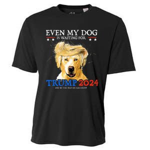 Groovy Even My Dog Is Waiting For Trump 2024 Funny Dog  Cooling Performance Crew T-Shirt