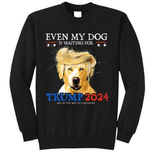 Groovy Even My Dog Is Waiting For Trump 2024 Funny Dog  Sweatshirt