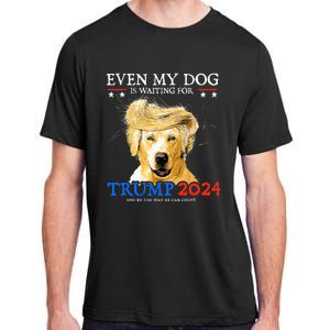 Groovy Even My Dog Is Waiting For Trump 2024 Funny Dog  Adult ChromaSoft Performance T-Shirt