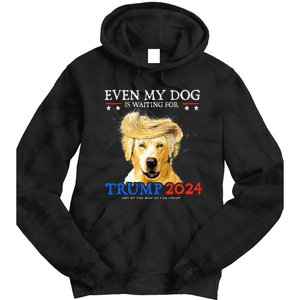 Groovy Even My Dog Is Waiting For Trump 2024 Funny Dog  Tie Dye Hoodie