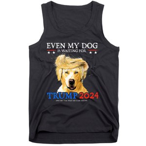 Groovy Even My Dog Is Waiting For Trump 2024 Funny Dog  Tank Top