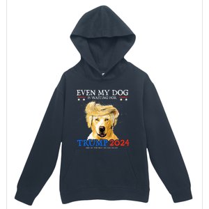 Groovy Even My Dog Is Waiting For Trump 2024 Funny Dog  Urban Pullover Hoodie