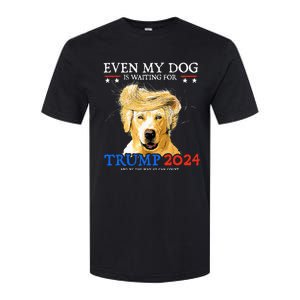 Groovy Even My Dog Is Waiting For Trump 2024 Funny Dog  Softstyle CVC T-Shirt