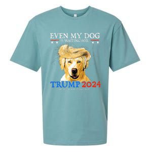 Groovy Even My Dog Is Waiting For Trump 2024 Funny Dog  Sueded Cloud Jersey T-Shirt