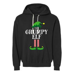 Grumpy Elf Matching Family Group Christmas Party Pyjamas Garment-Dyed Fleece Hoodie