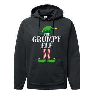 Grumpy Elf Matching Family Group Christmas Party Pyjamas Performance Fleece Hoodie