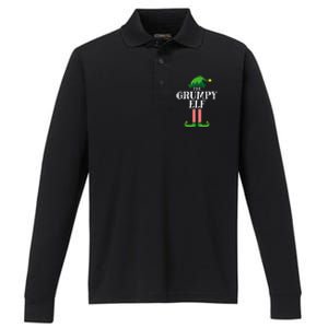 Grumpy Elf Matching Family Group Christmas Party Pyjamas Performance Long Sleeve Polo