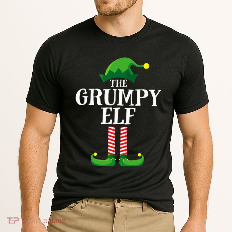 Grumpy Elf Matching Family Group Christmas Party Pyjamas Cooling Performance Crew T-Shirt