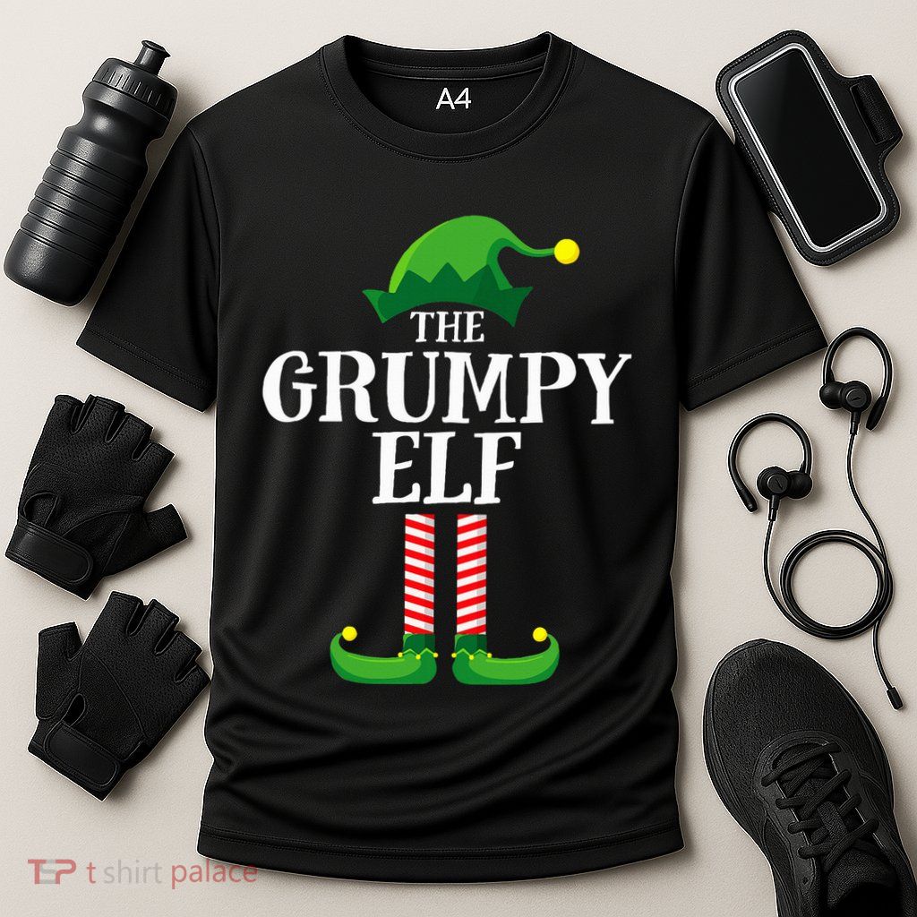 Grumpy Elf Matching Family Group Christmas Party Pyjamas Cooling Performance Crew T-Shirt
