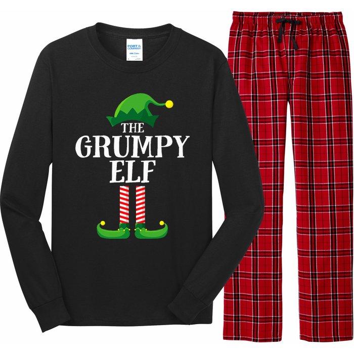 Grumpy Elf Matching Family Group Christmas Party Pyjamas Long Sleeve Pajama Set