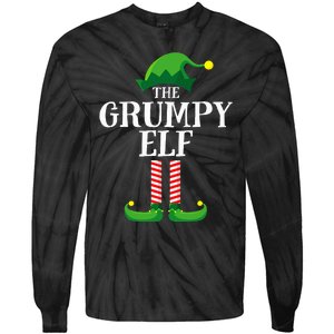 Grumpy Elf Matching Family Group Christmas Party Pyjamas Tie-Dye Long Sleeve Shirt