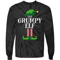 Grumpy Elf Matching Family Group Christmas Party Pyjamas Tie-Dye Long Sleeve Shirt