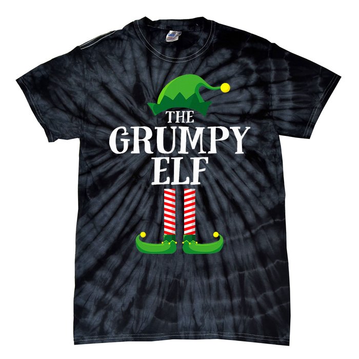 Grumpy Elf Matching Family Group Christmas Party Pyjamas Tie-Dye T-Shirt