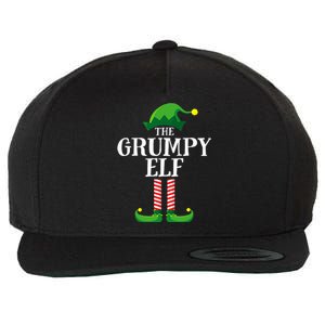 Grumpy Elf Matching Family Group Christmas Party Pyjamas Wool Snapback Cap