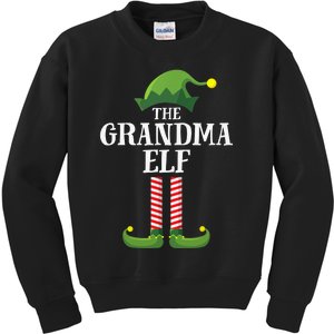 Grandma Elf Matching Family Group Christmas Party Kids Sweatshirt