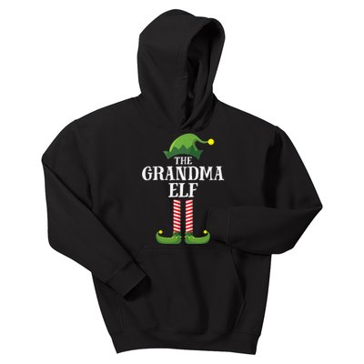 Grandma Elf Matching Family Group Christmas Party Kids Hoodie