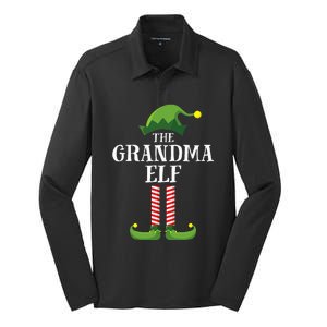 Grandma Elf Matching Family Group Christmas Party Pyjamas Silk Touch Performance Long Sleeve Polo