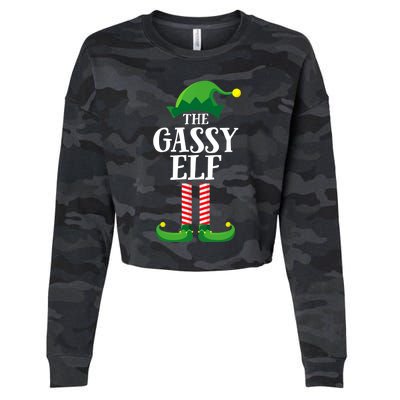 Gassy Elf Matching Family Group Christmas Party Cropped Pullover Crew