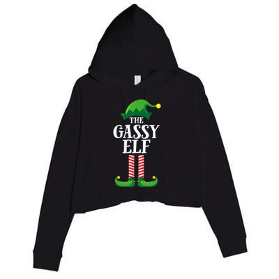 Gassy Elf Matching Family Group Christmas Party Crop Fleece Hoodie