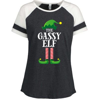 Gassy Elf Matching Family Group Christmas Party Enza Ladies Jersey Colorblock Tee