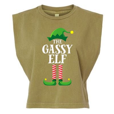 Gassy Elf Matching Family Group Christmas Party Garment-Dyed Women's Muscle Tee