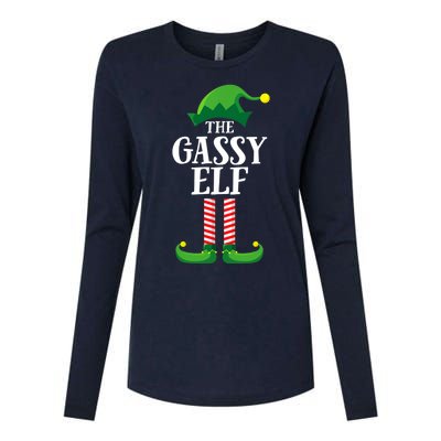 Gassy Elf Matching Family Group Christmas Party Womens Cotton Relaxed Long Sleeve T-Shirt