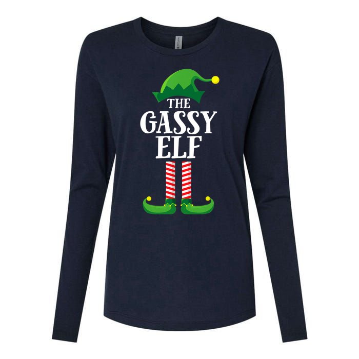 Gassy Elf Matching Family Group Christmas Party Womens Cotton Relaxed Long Sleeve T-Shirt